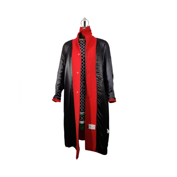 Collection elegante 3/4 red wool long coat - Picture 14 of 16